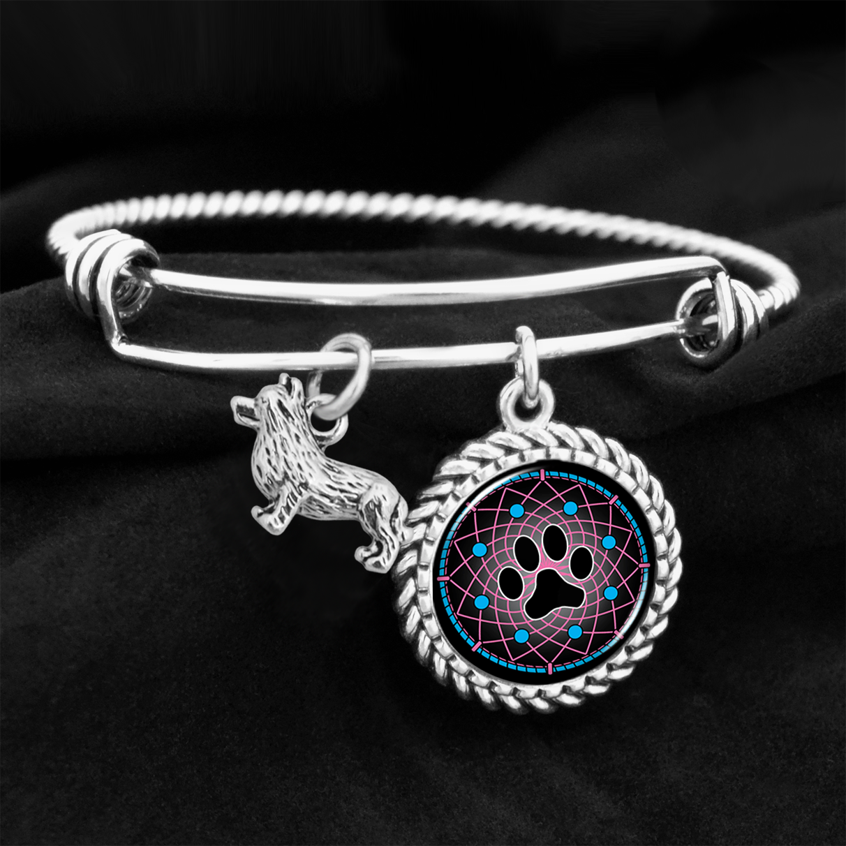 Corgi Dreamcatcher Charm Bracelet
