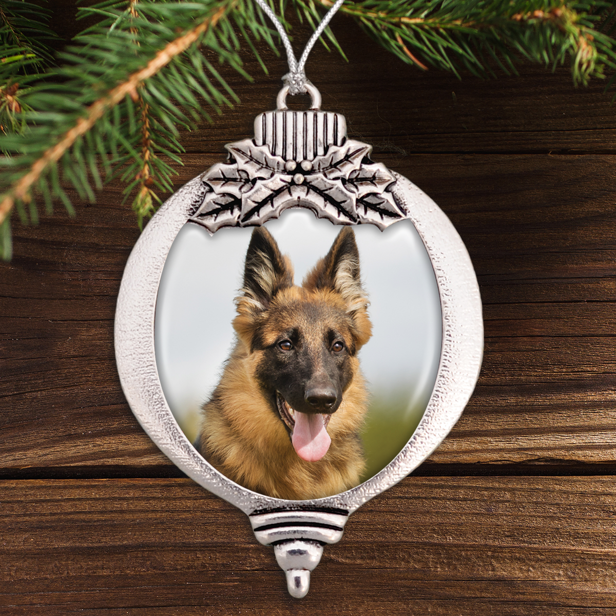 German Shepherd Photo Bulb Ornament