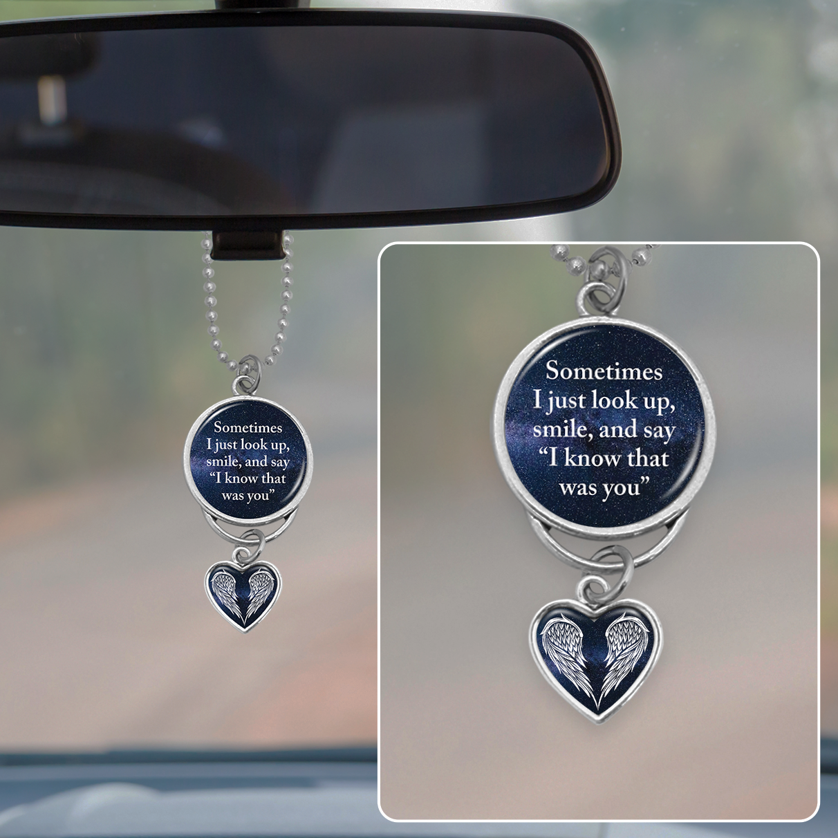 Know That Was You Midnight Rearview Mirror Charm