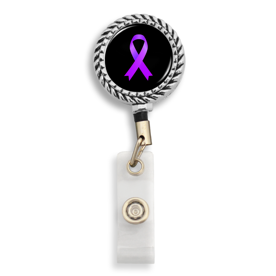 Alzheimer's Awareness Ribbon Badge Reel