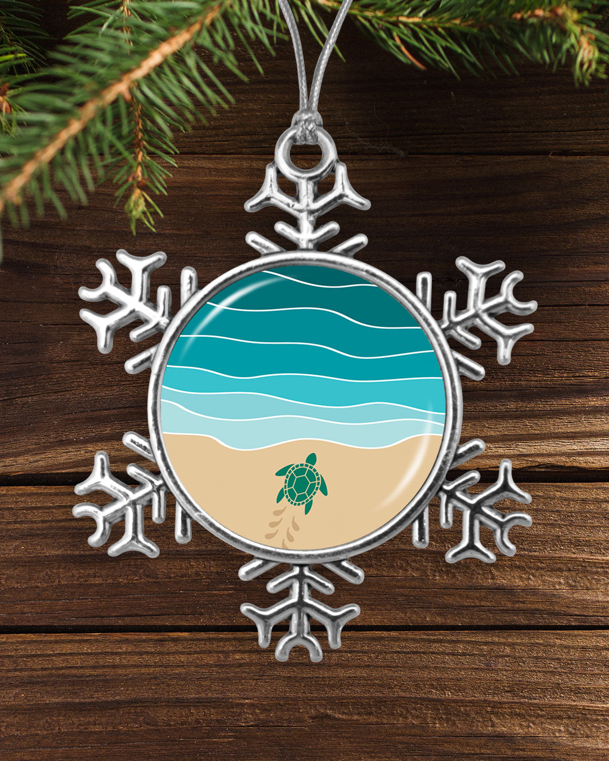 Baby Turtle Almost There Snowflake Ornament