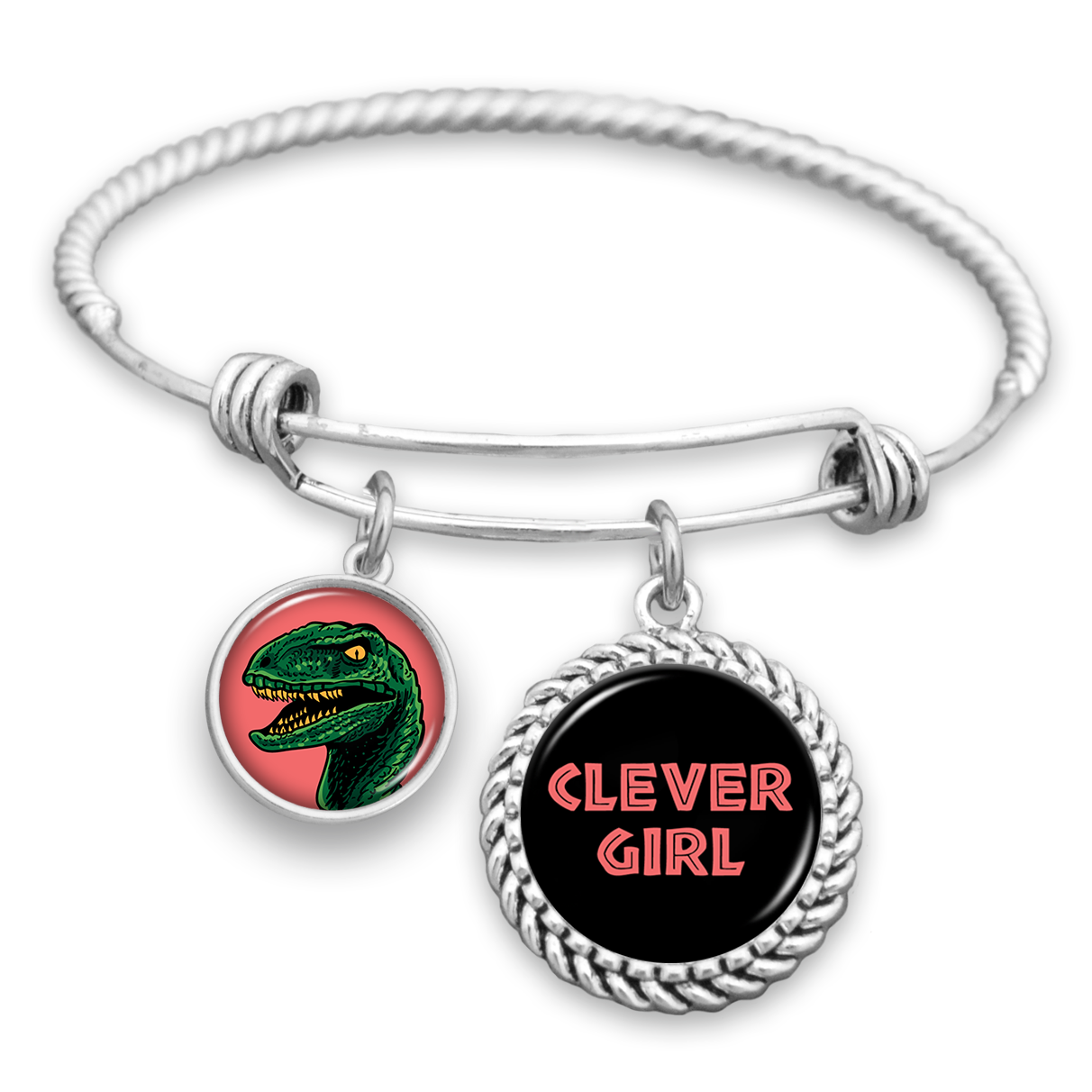 Clever Girl Dinosaur Charm Bracelet
