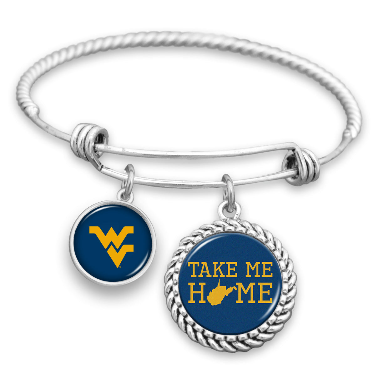 West Virginia Mountaineers Home Charm Bracelet