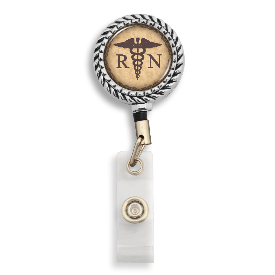 RN Vintage Caduceus Badge Reel