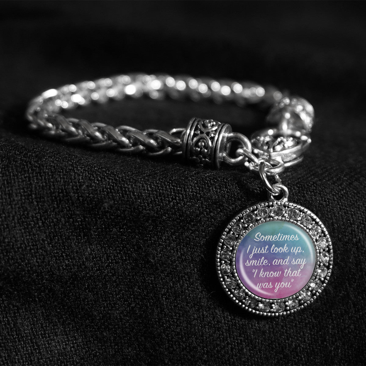 I Know That Was You Watercolor Silver Braided Clasp Bracelet