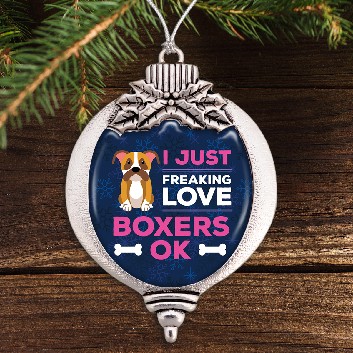 I Just Freaking Love Boxers, OK? - Boxer Bulb Ornament
