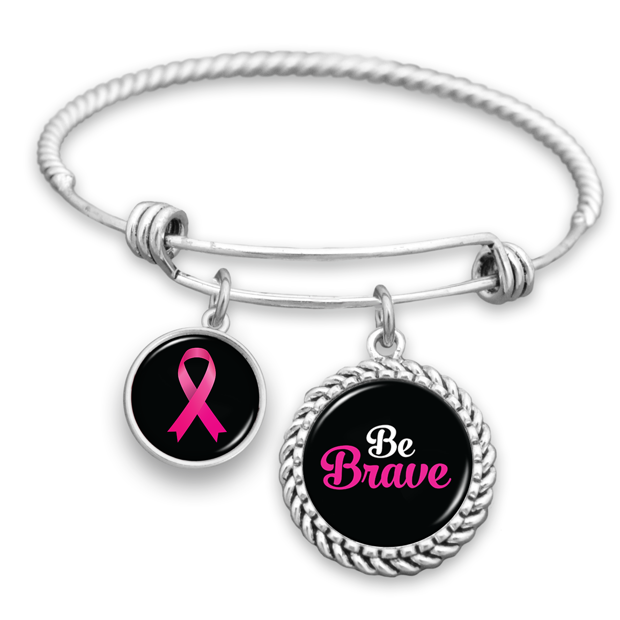 Be Brave Breast Cancer Awareness Charm Bracelet