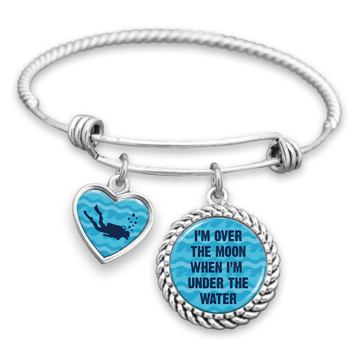 I'm Over The Moon When I'm Under The Water Charm Bracelet