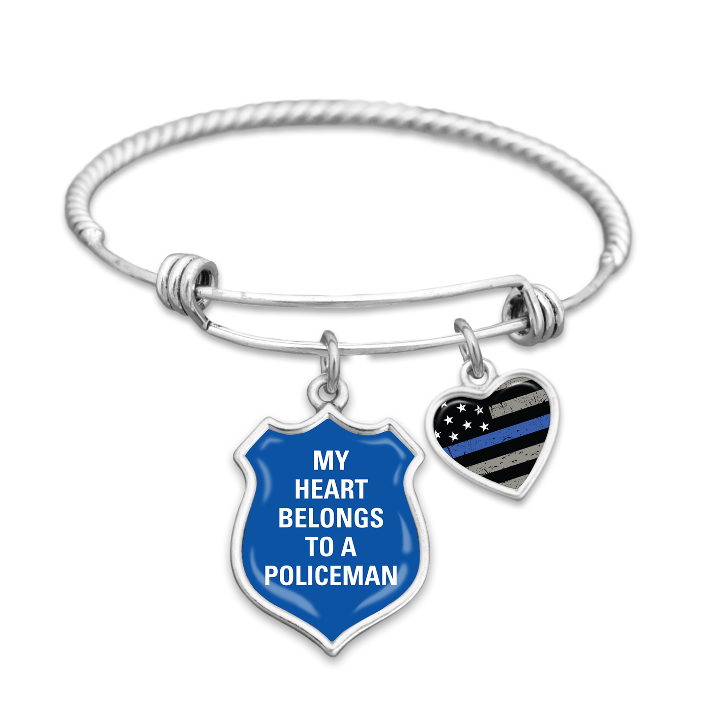 My Heart Belongs To A Policeman Charm Bracelet