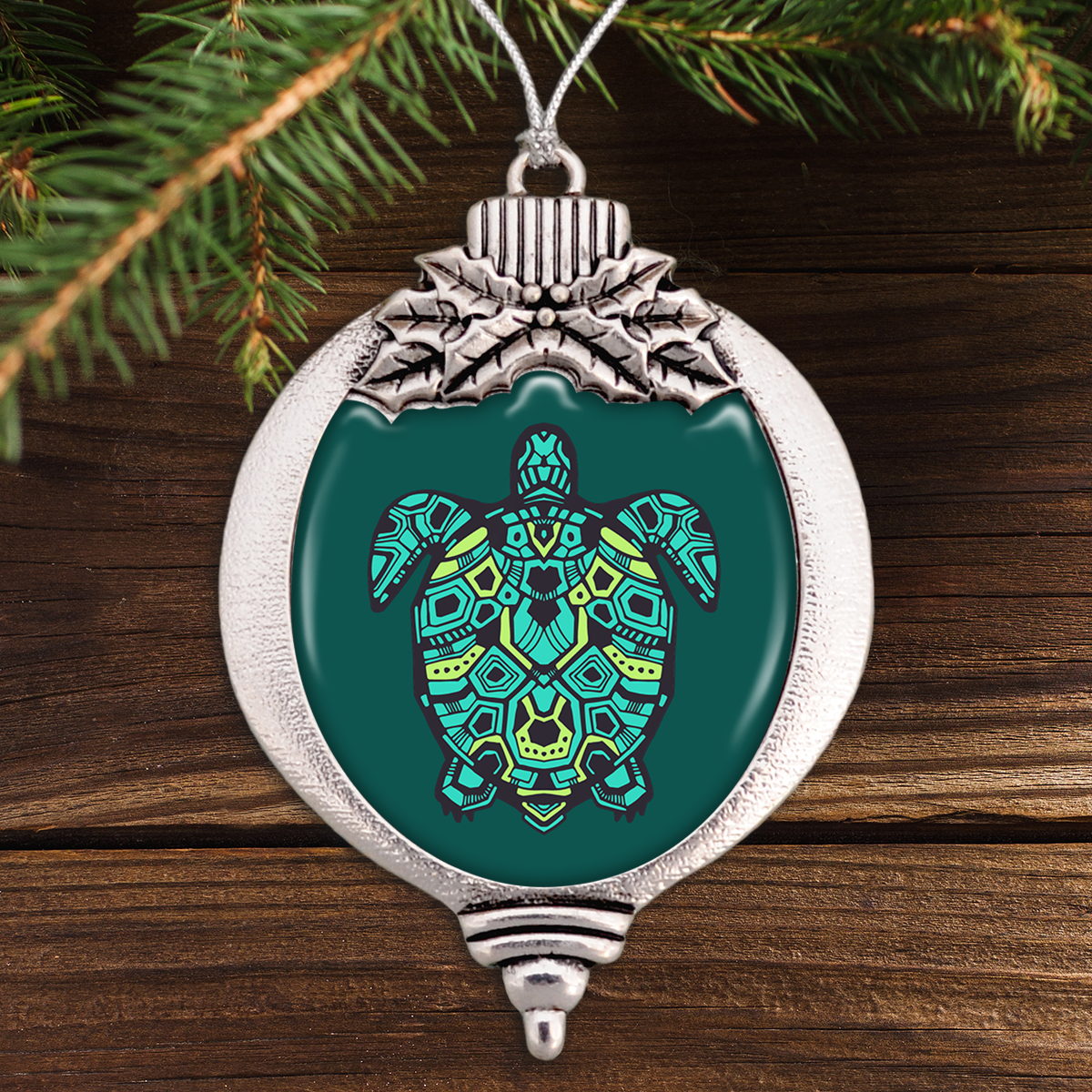 Artistic Turtle Bulb Ornament