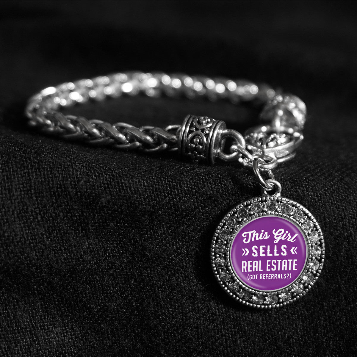 This Girl Sells Real Estate Silver Braided Clasp Bracelet