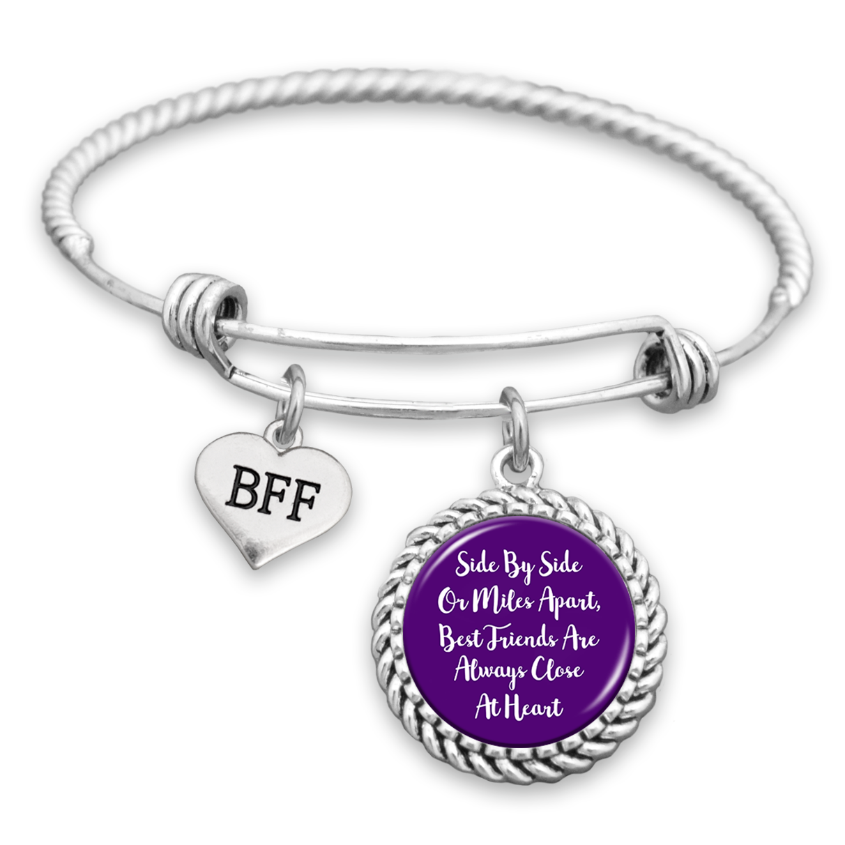 Side By Side Or Miles Apart, Best Friends Are Always Close At Heart Charm Bracelet