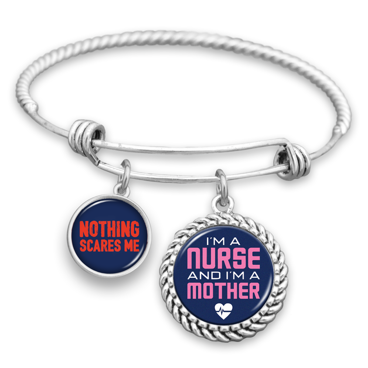 Nurse Mother Nothing Scares Me Charm Bracelet