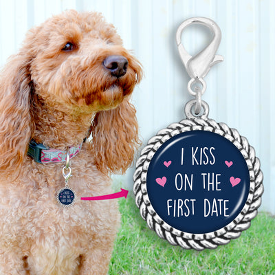 I Kiss On The First Date Pet Collar Charm