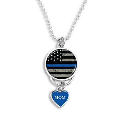 Customizable Thin Blue Line Flag Rearview Mirror Charm