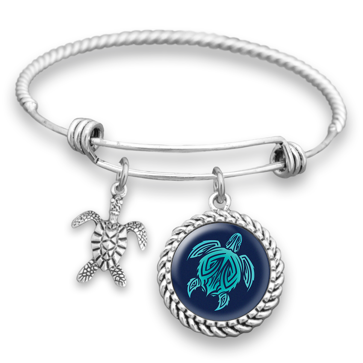 Tribal Turtle Charm Bracelet