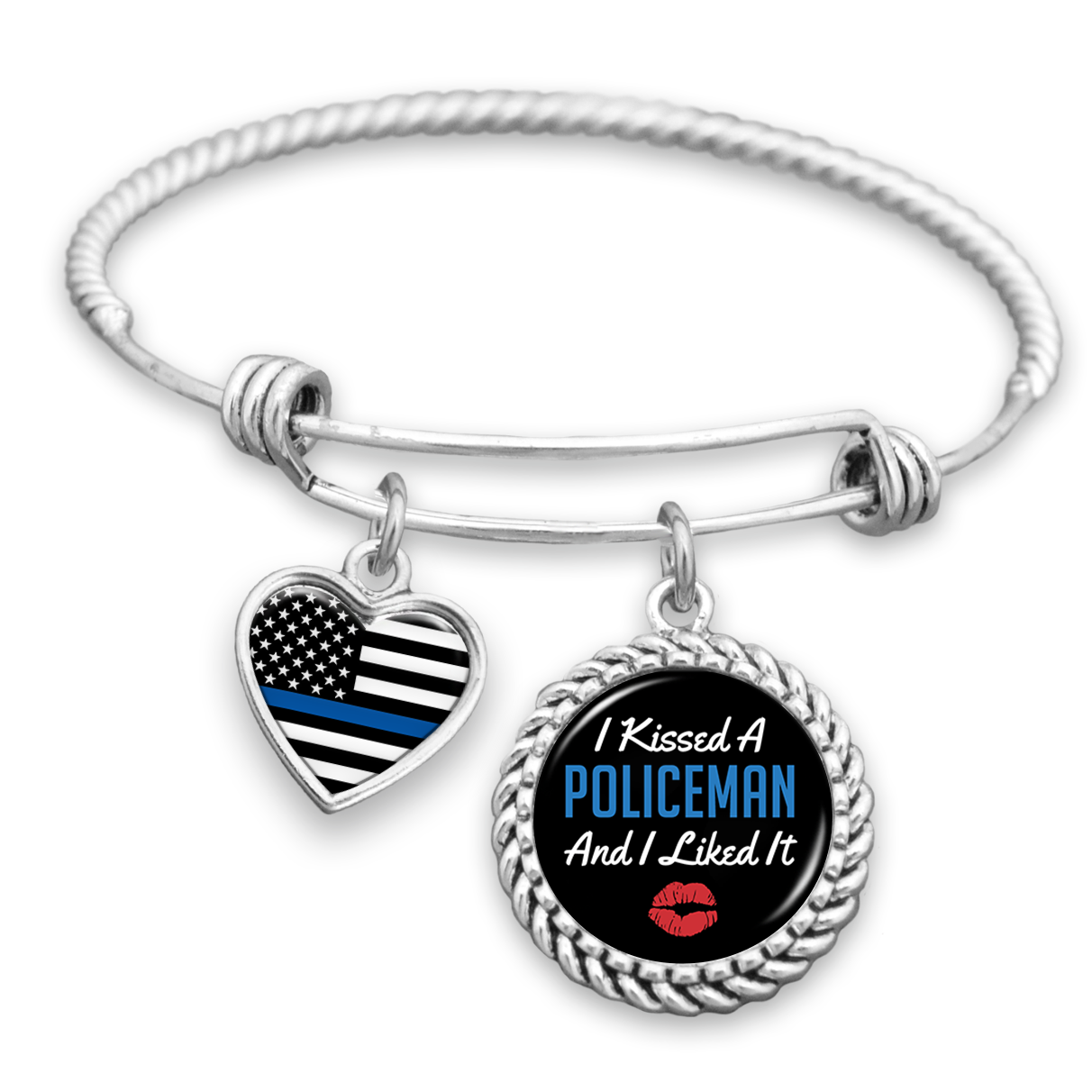 I Kissed A Policeman And I Liked It Charm Bracelet