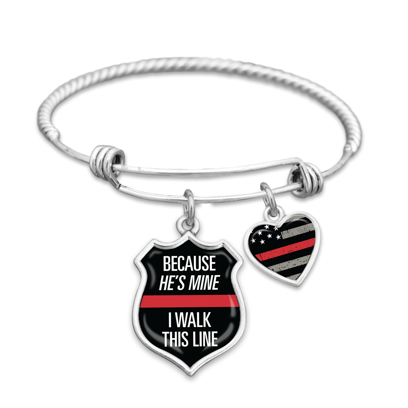 Because He's Mine I Walk This Line Firefighter Charm Bracelet