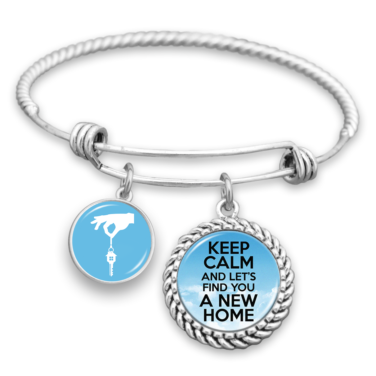 Keep Calm And Let's Find You A New Home Charm Bracelet