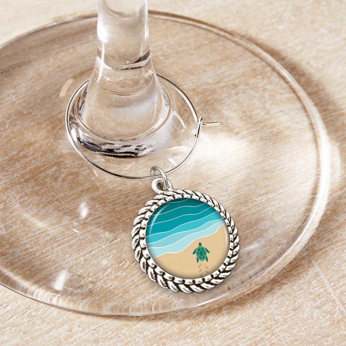 Baby Turtle Almost There Wine Glass Charm
