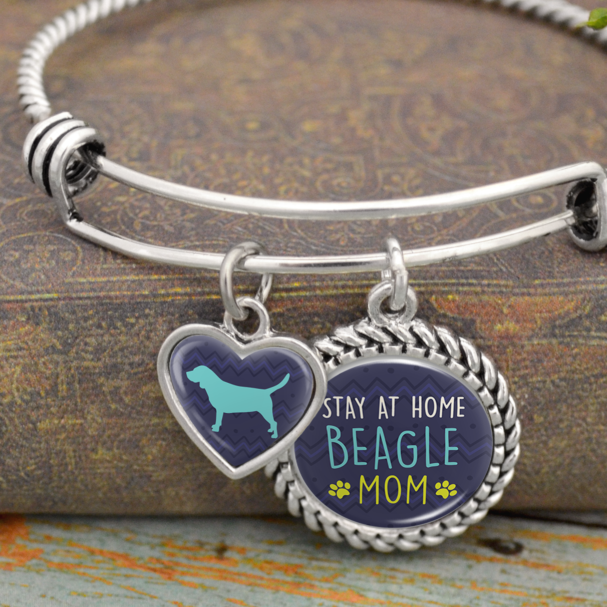 Stay At Home Beagle Mom Charm Bracelet