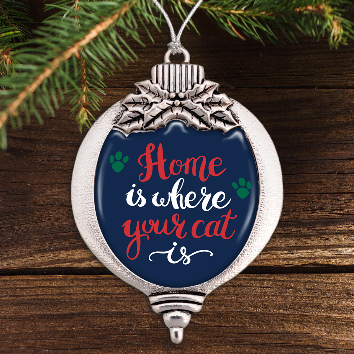 Home Is Where Your Cat Is Bulb Ornament
