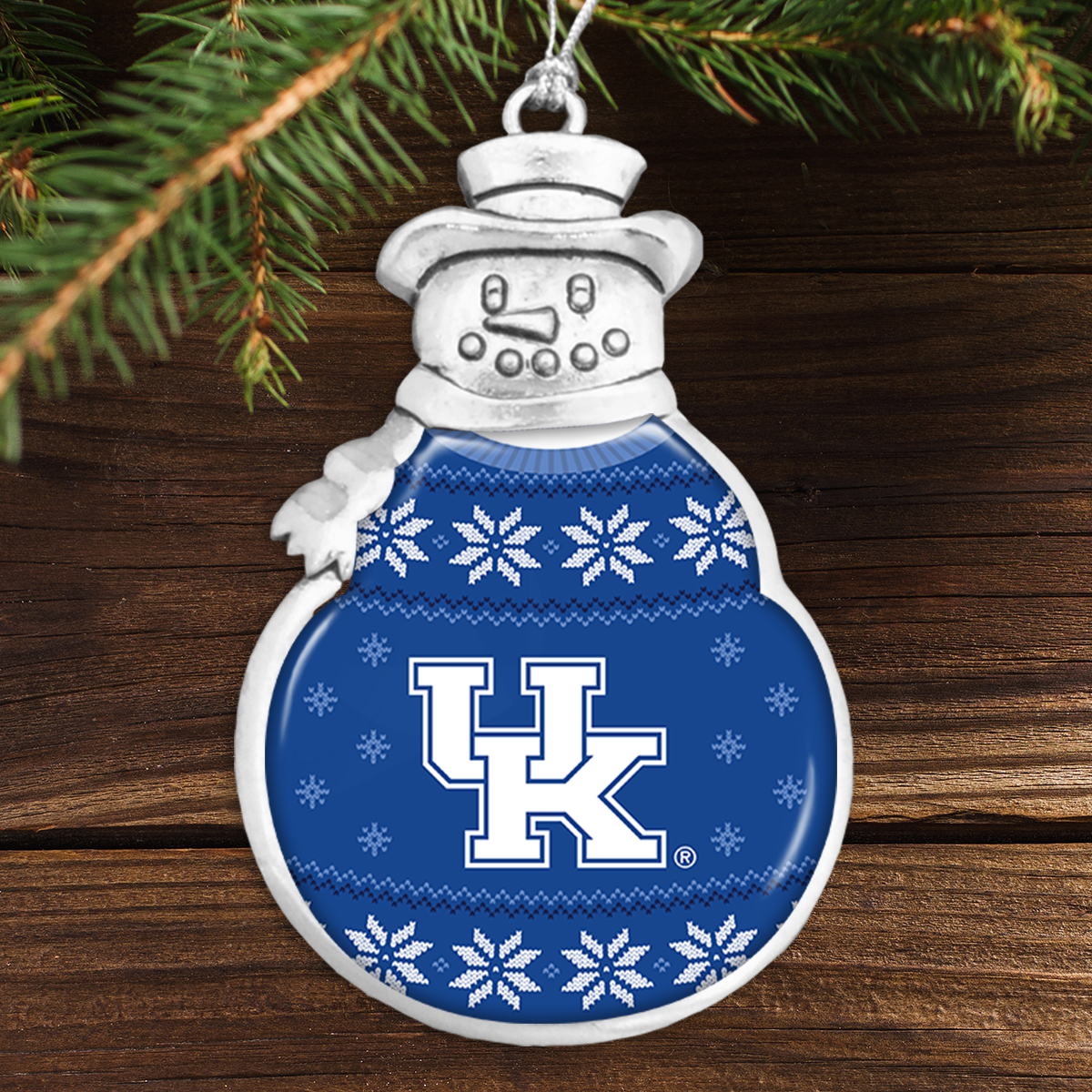 Kentucky Wildcats Holiday Sweater Snowman Ornament