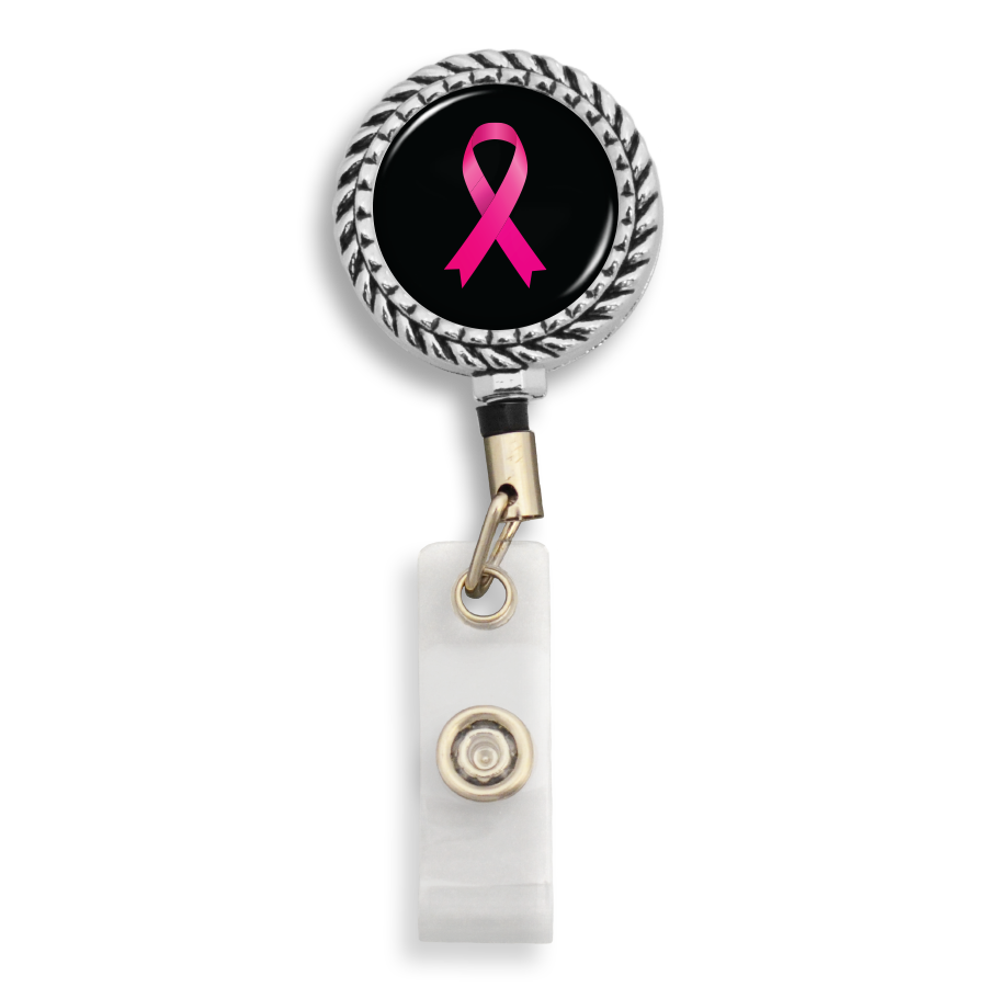 Breast Cancer Awareness Ribbon Badge Reel
