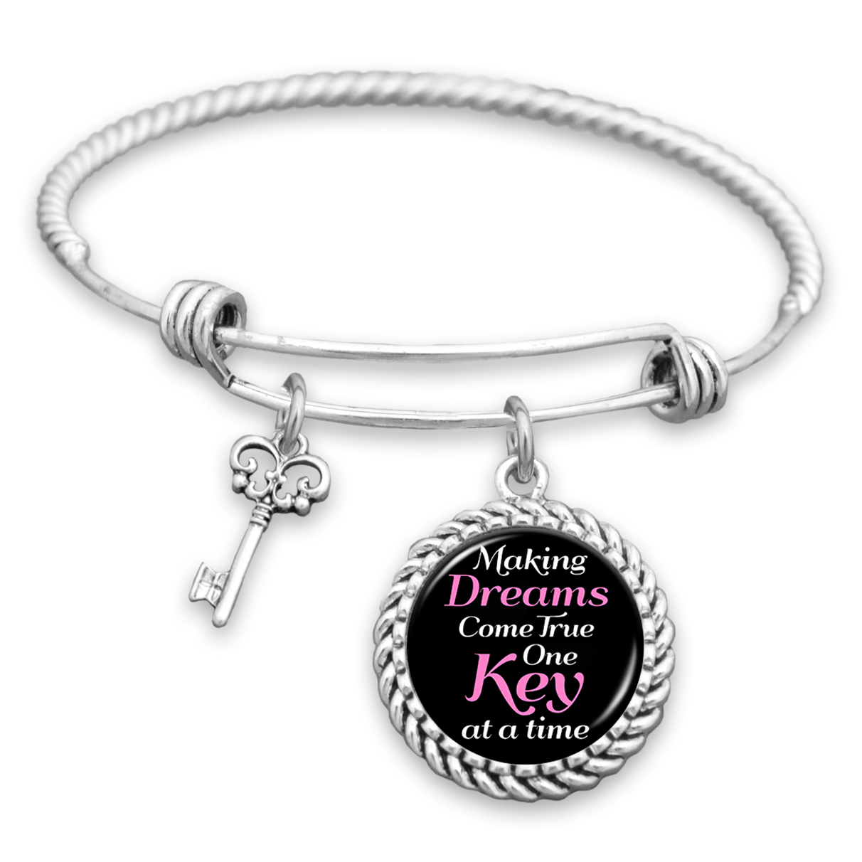 Making Dreams Come True One Key At A Time Charm Bracelet