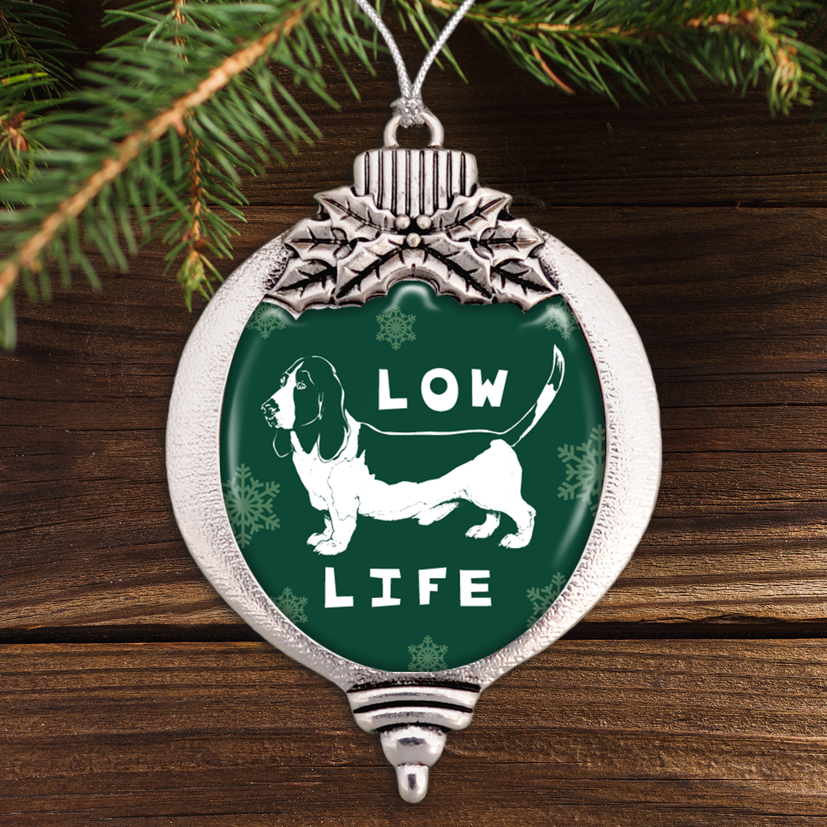 Low Life Basset Hound Bulb Ornament