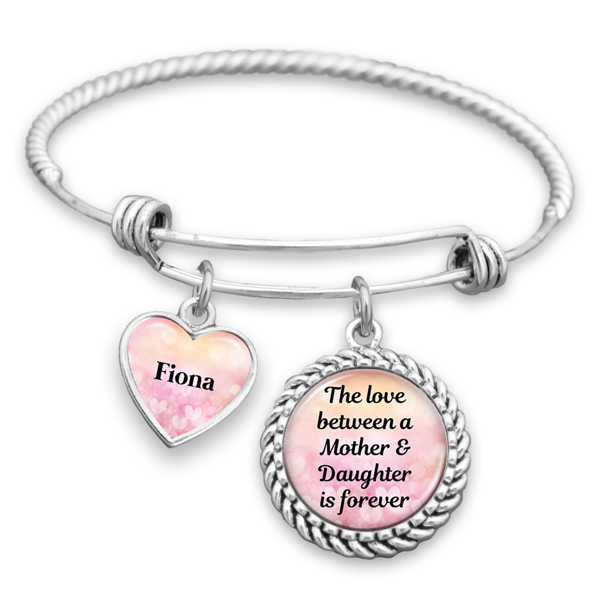 Customizable Love Between Mother & Daughter Is Forever Charm Bracelet