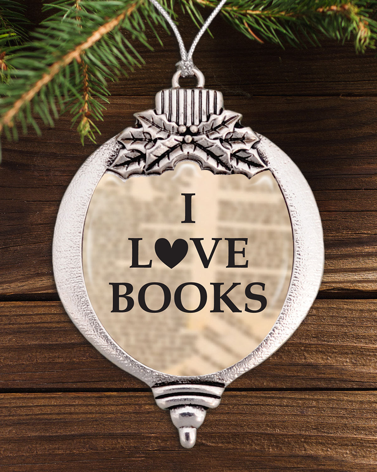 I Love Books Bulb Ornament