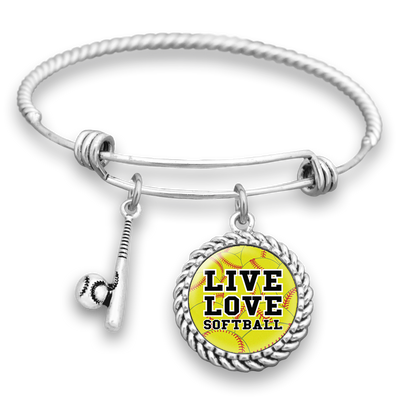 Live Love Softball Charm Bracelet