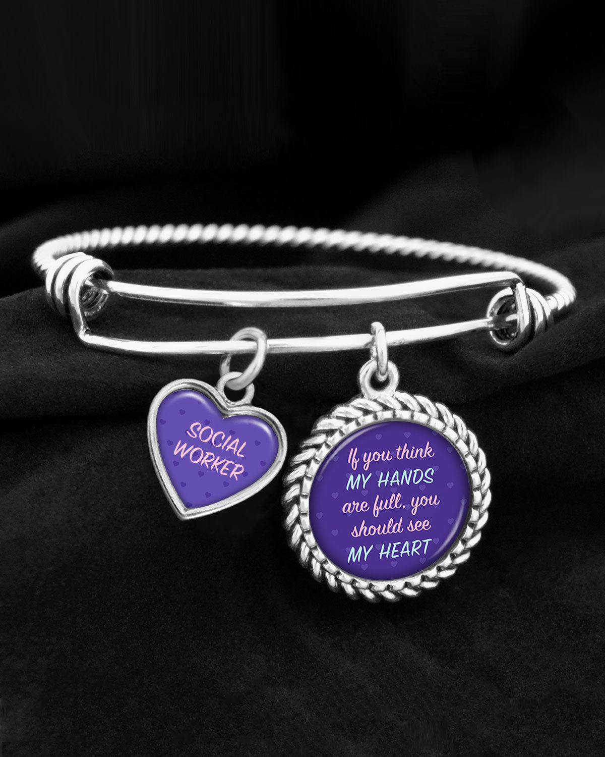 Social Worker - If You Think My Hands Are Full, You Should See My Heart Charm Bracelet