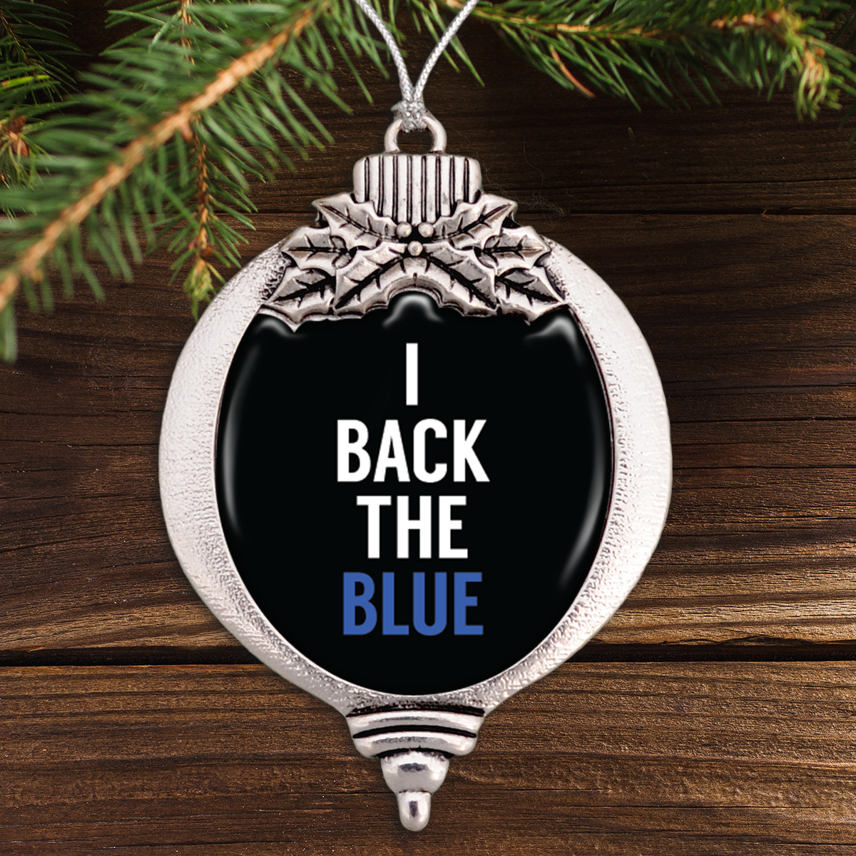 I Back The Blue Bulb Ornament