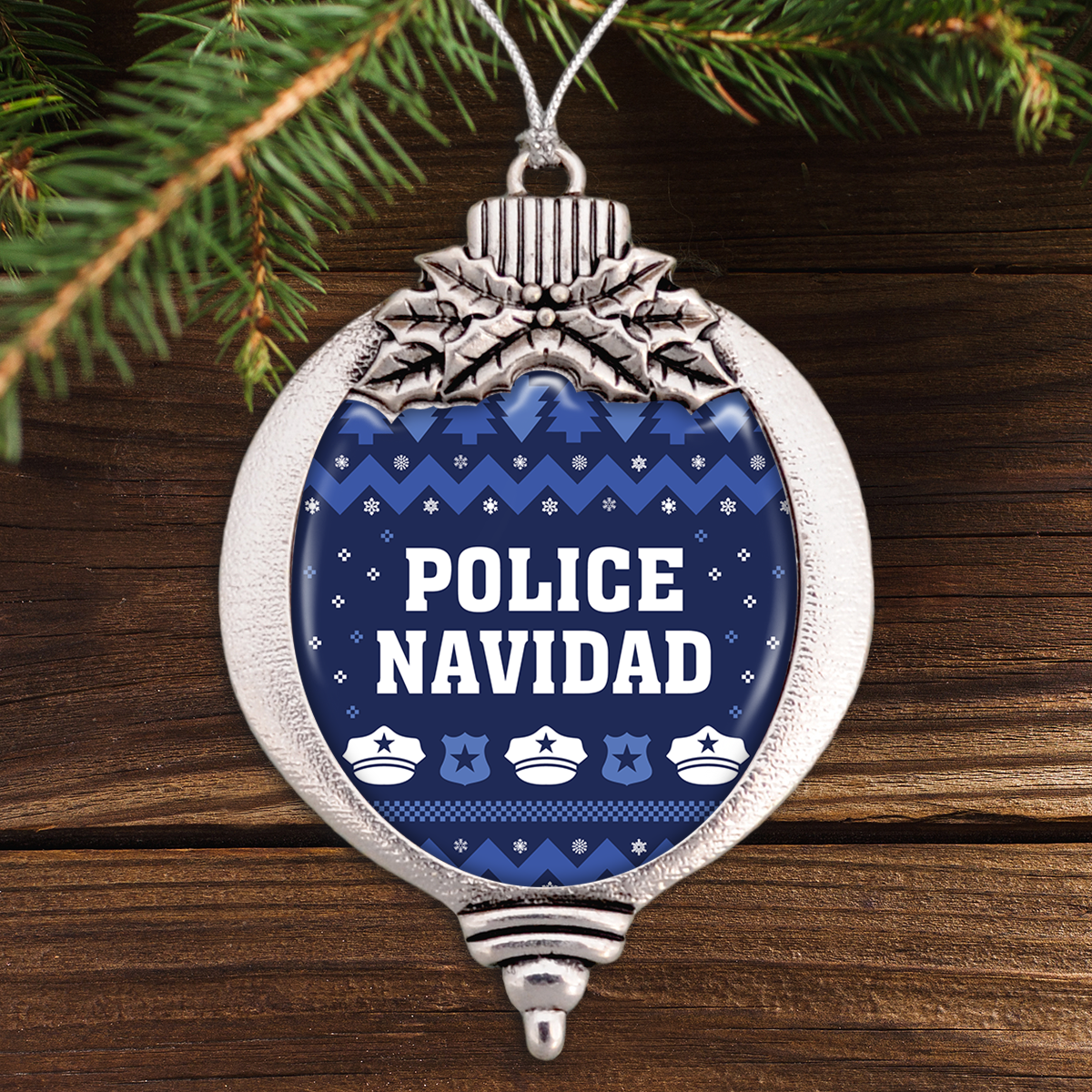 Police Navidad Bulb Ornament