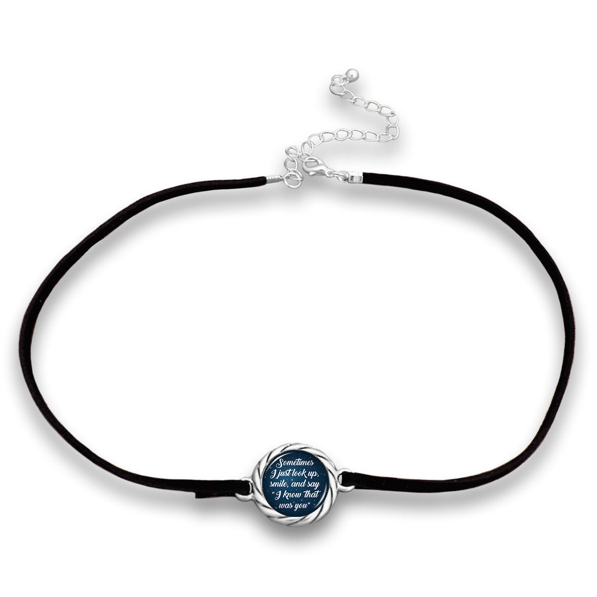 "I Know That Was You" Night Sky Black Suede Choker Necklace