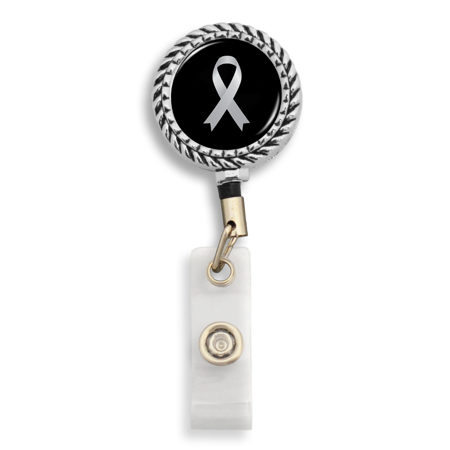 Lung Cancer Awareness Ribbon Badge Reel