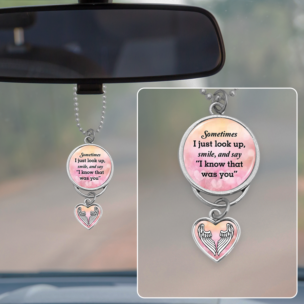 Know That Was You Pink Rearview Mirror Charm