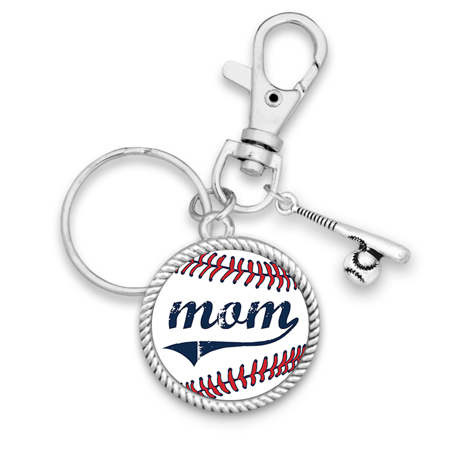 Baseball Mom Charm Key Chain
