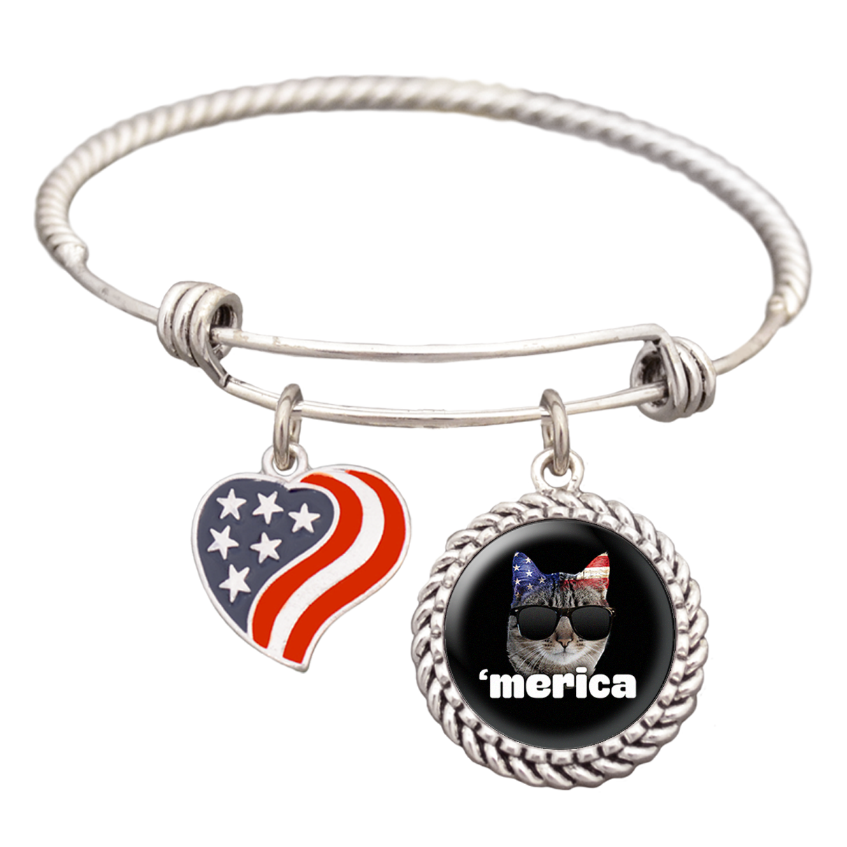 Merica Cat Charm Bracelet