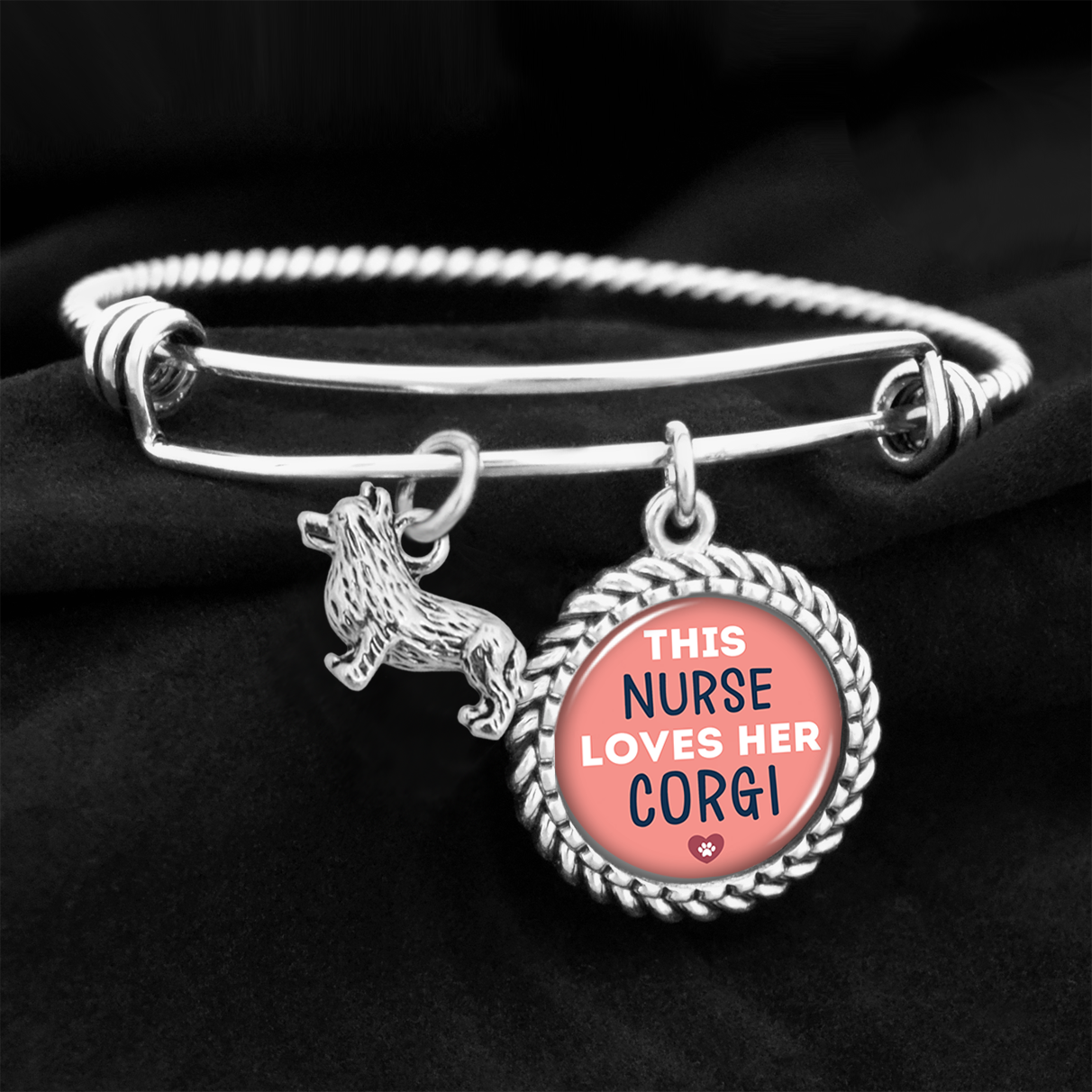 This Nurse Loves Her Corgi Charm Bracelet