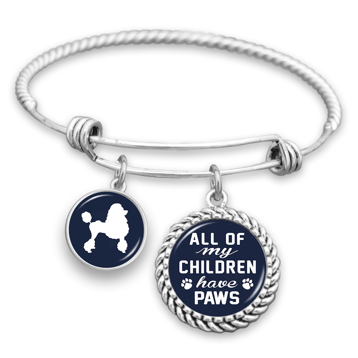 All Of My Children Have Paws Poodle Charm Bracelet