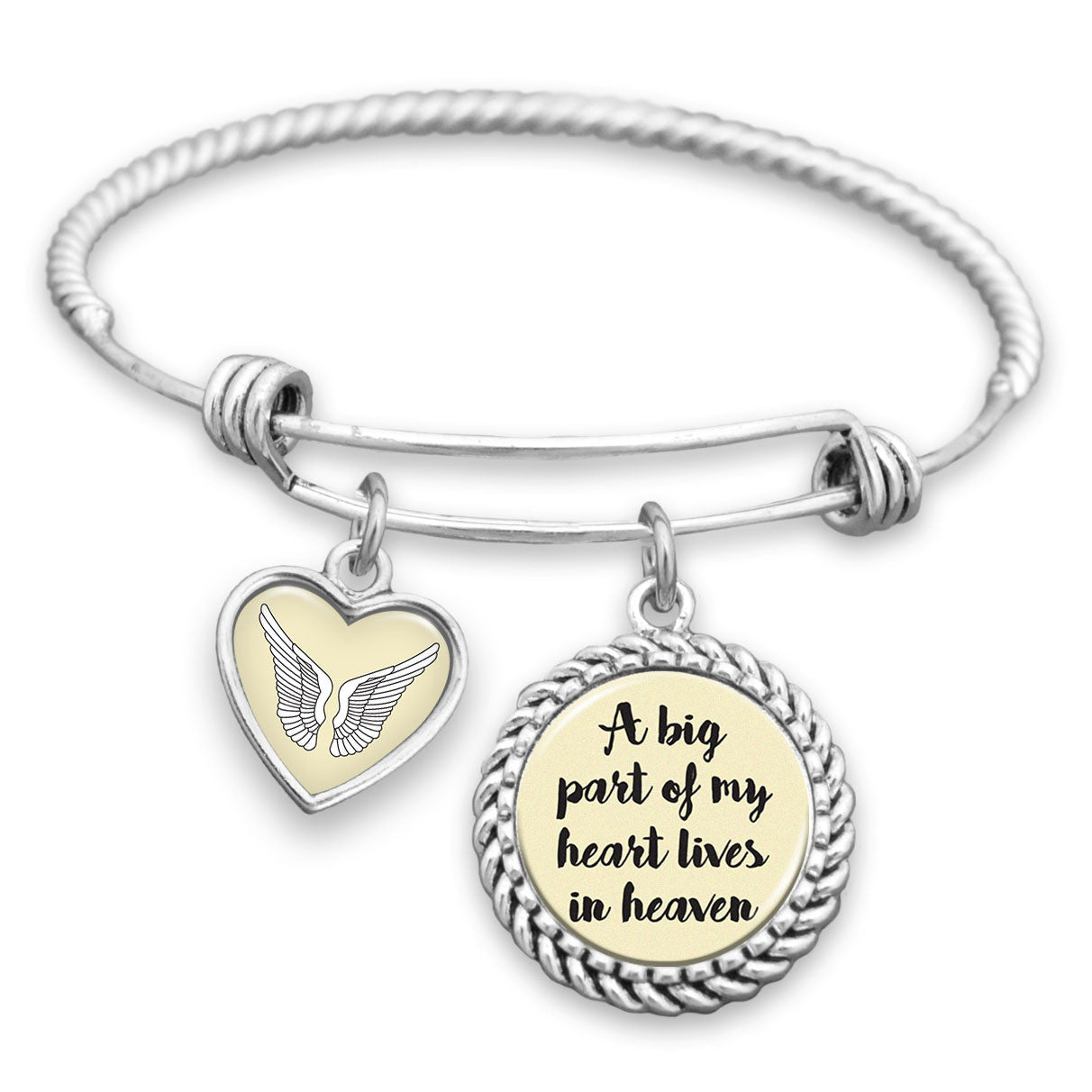 A Big Part Of My Heart Lives In Heaven Charm Bracelet