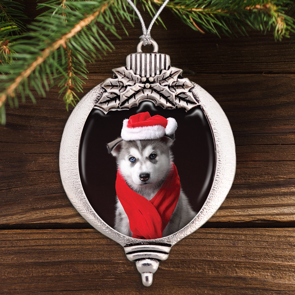 Christmas Husky Bulb Ornament