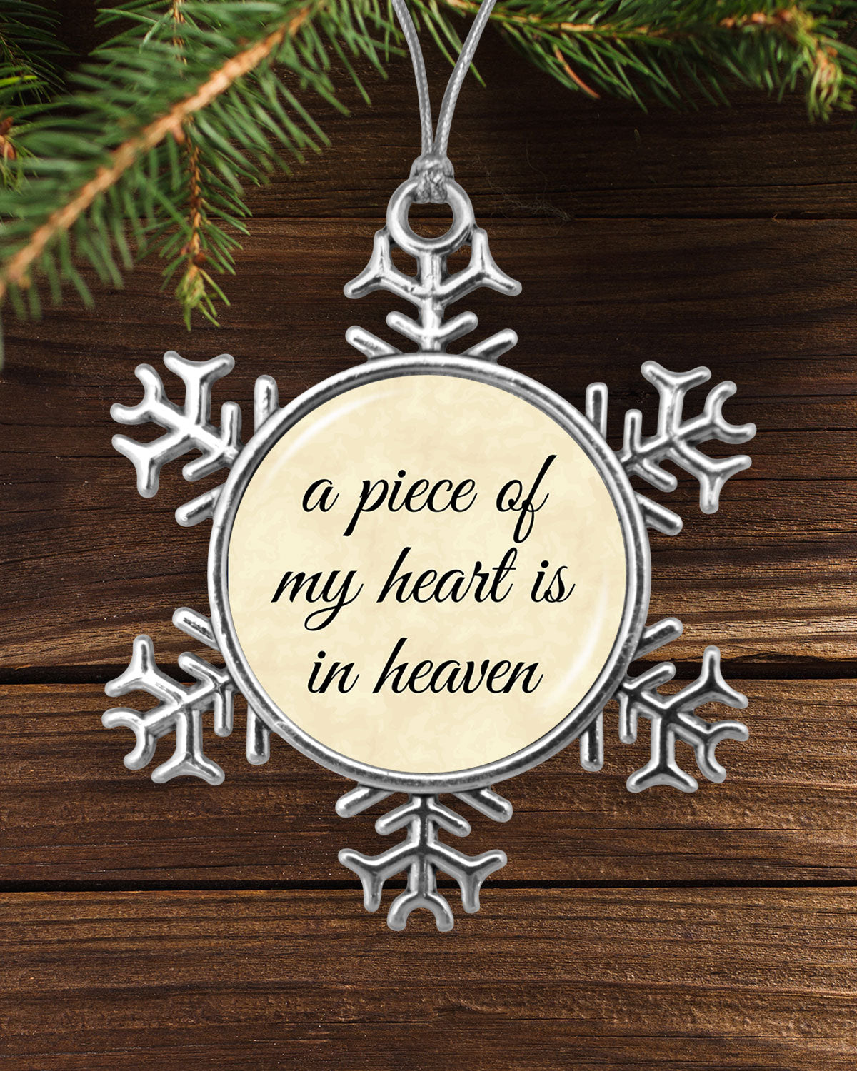 A Piece Of My Heart Is In Heaven Snowflake Ornament