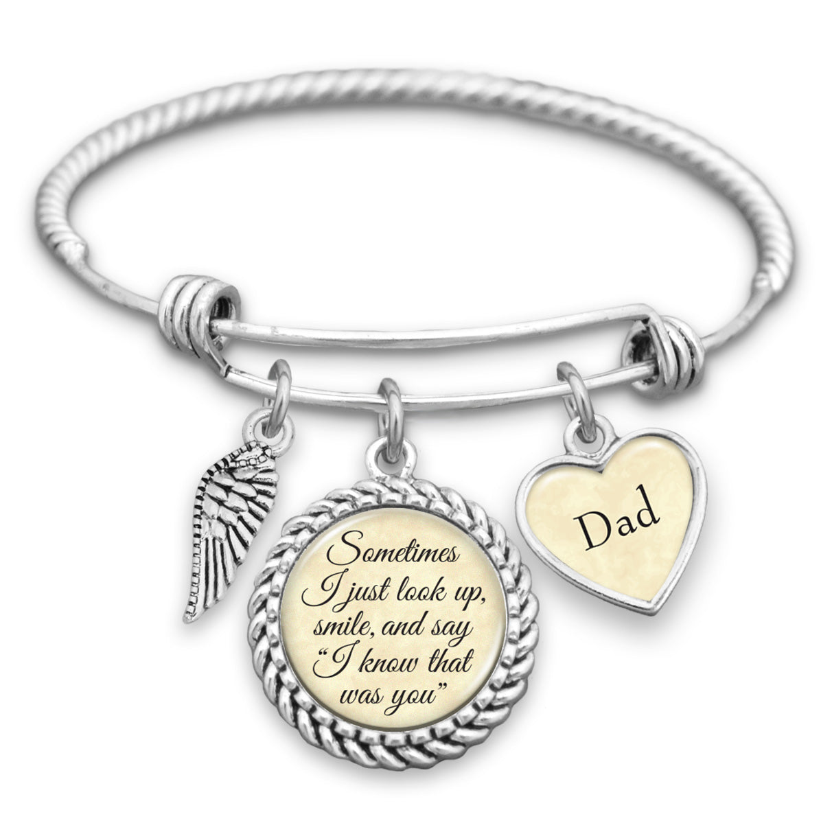 Customizable I Know That Was You Wing Charm Bracelet