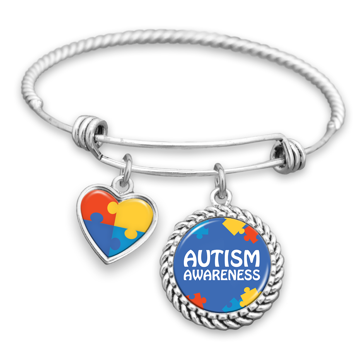 Autism Awareness Puzzle Charm Bracelet