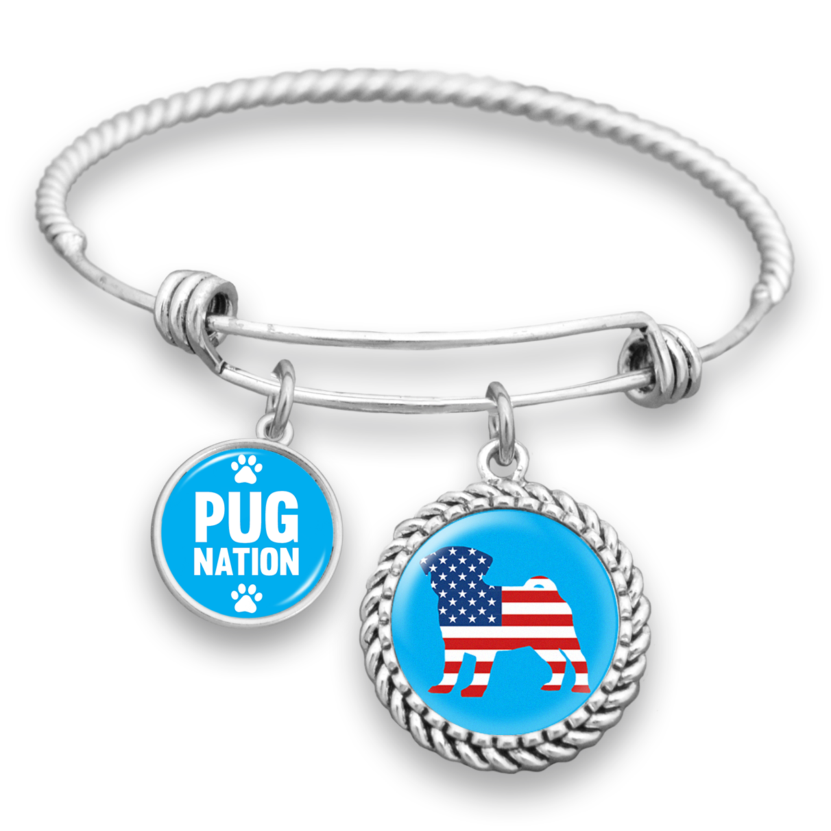 Pug Nation Charm Bracelet