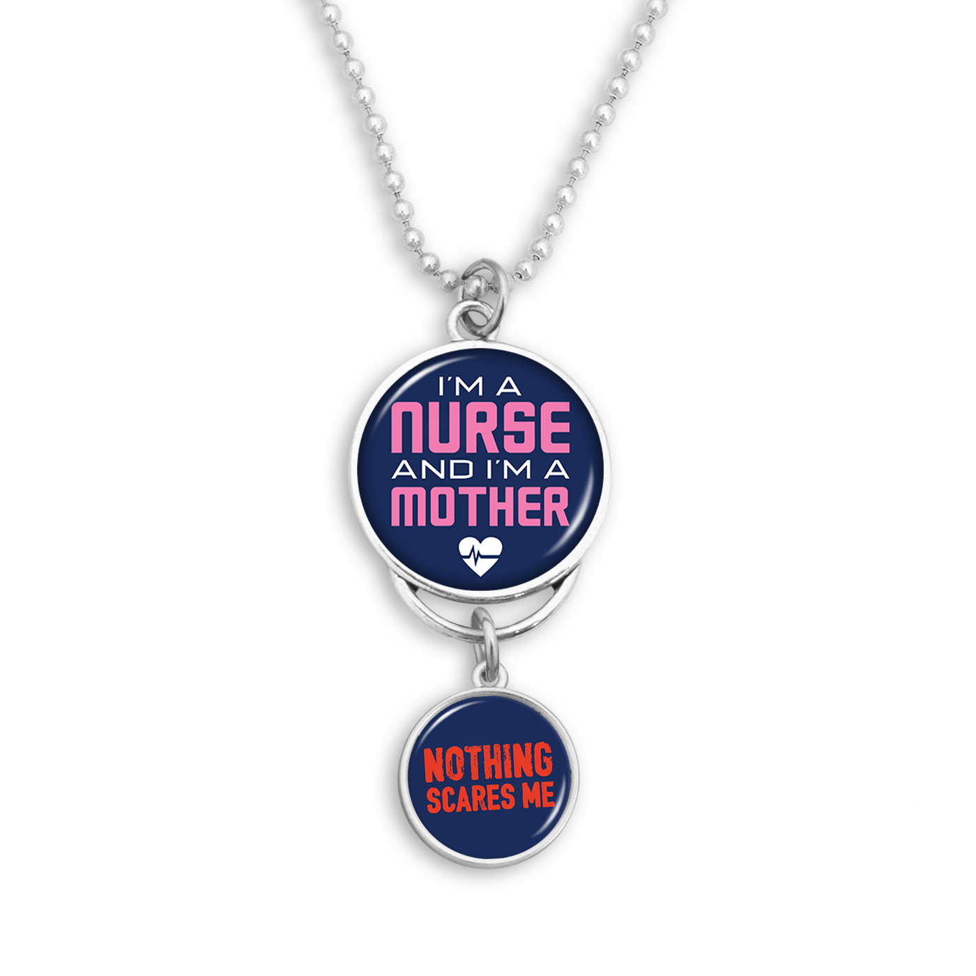 I'm A Nurse And A Mother, Nothing Scares Me Rearview Mirror Charm
